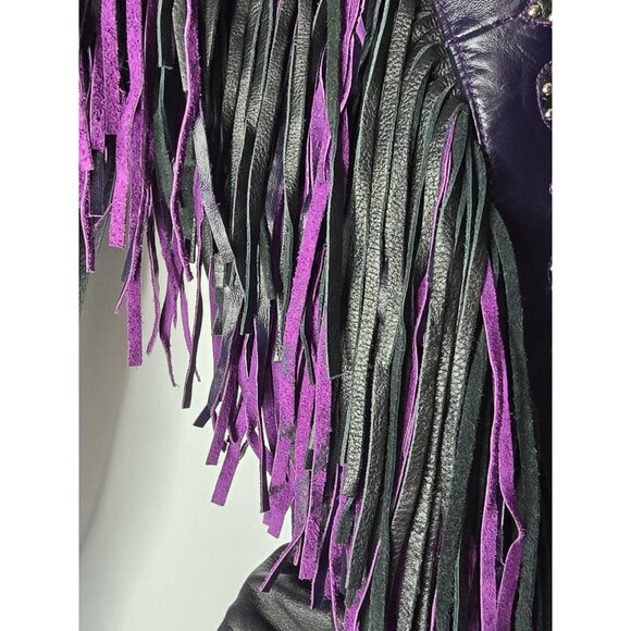 Western World By Shaf Leather Jacket SMALL Fringe Southwestern *BROKEN ZIPPER* - Picture 14 of 16